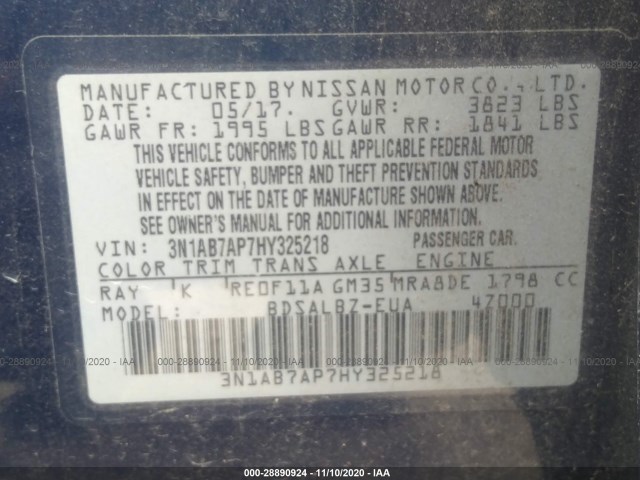 Photo 8 VIN: 3N1AB7AP7HY325218 - NISSAN SENTRA 