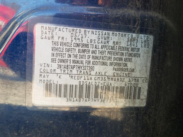 Photo 9 VIN: 3N1AB7AP7HY327390 - NISSAN SENTRA S 