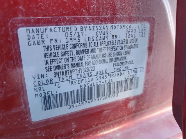 Photo 11 VIN: 3N1AB7AP7HY329723 - NISSAN SENTRA S 