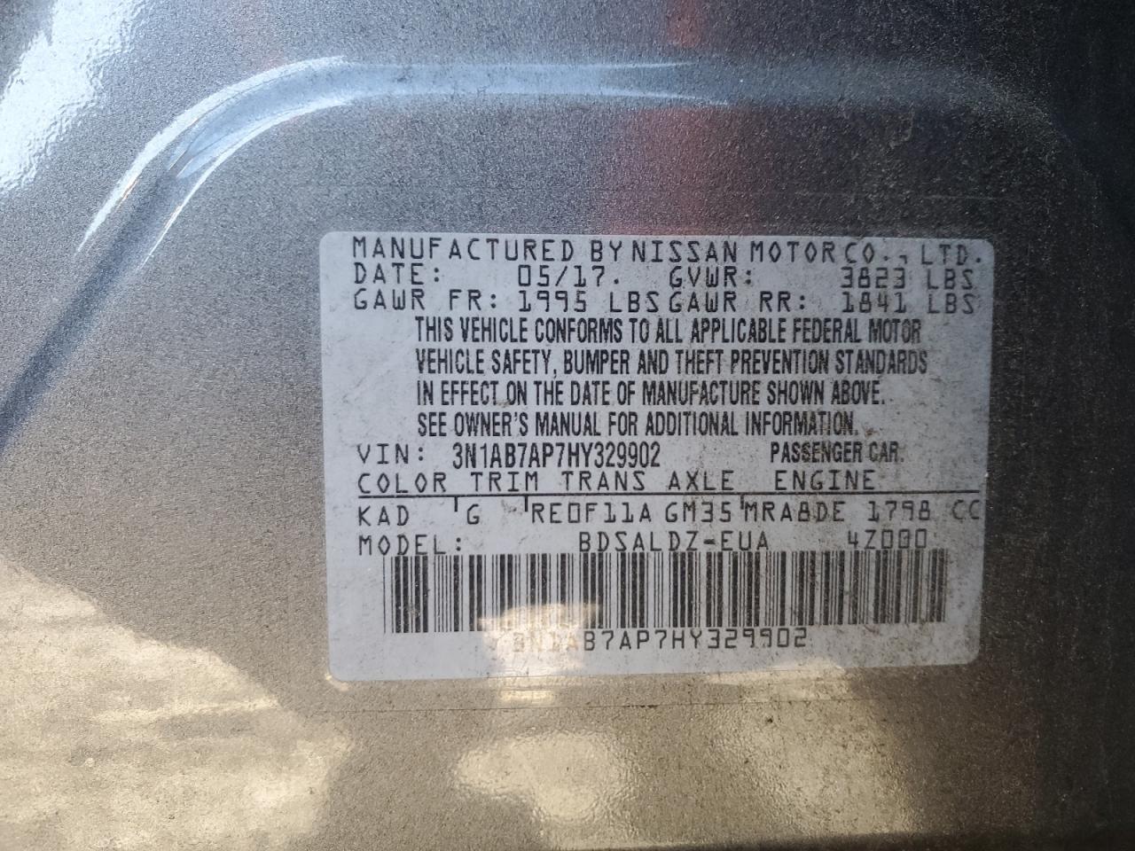 Photo 11 VIN: 3N1AB7AP7HY329902 - NISSAN SENTRA 