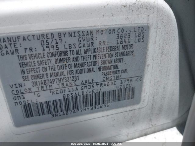 Photo 8 VIN: 3N1AB7AP7HY331231 - NISSAN SENTRA 