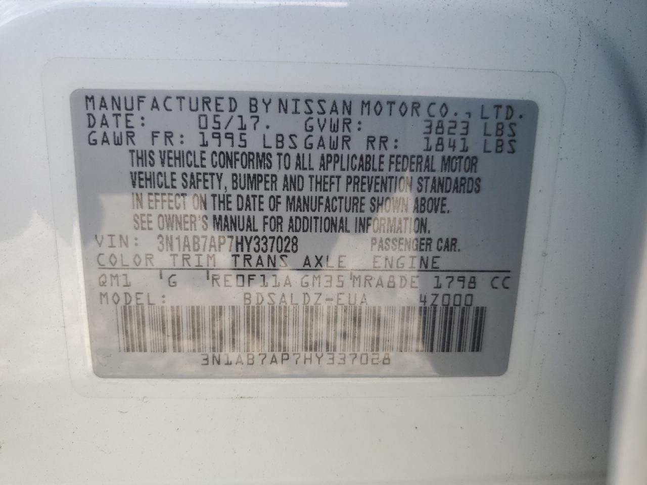 Photo 11 VIN: 3N1AB7AP7HY337028 - NISSAN SENTRA 