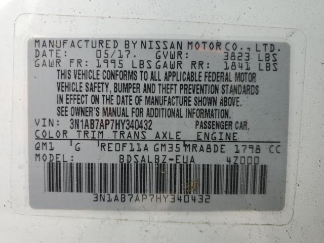 Photo 11 VIN: 3N1AB7AP7HY340432 - NISSAN SENTRA 