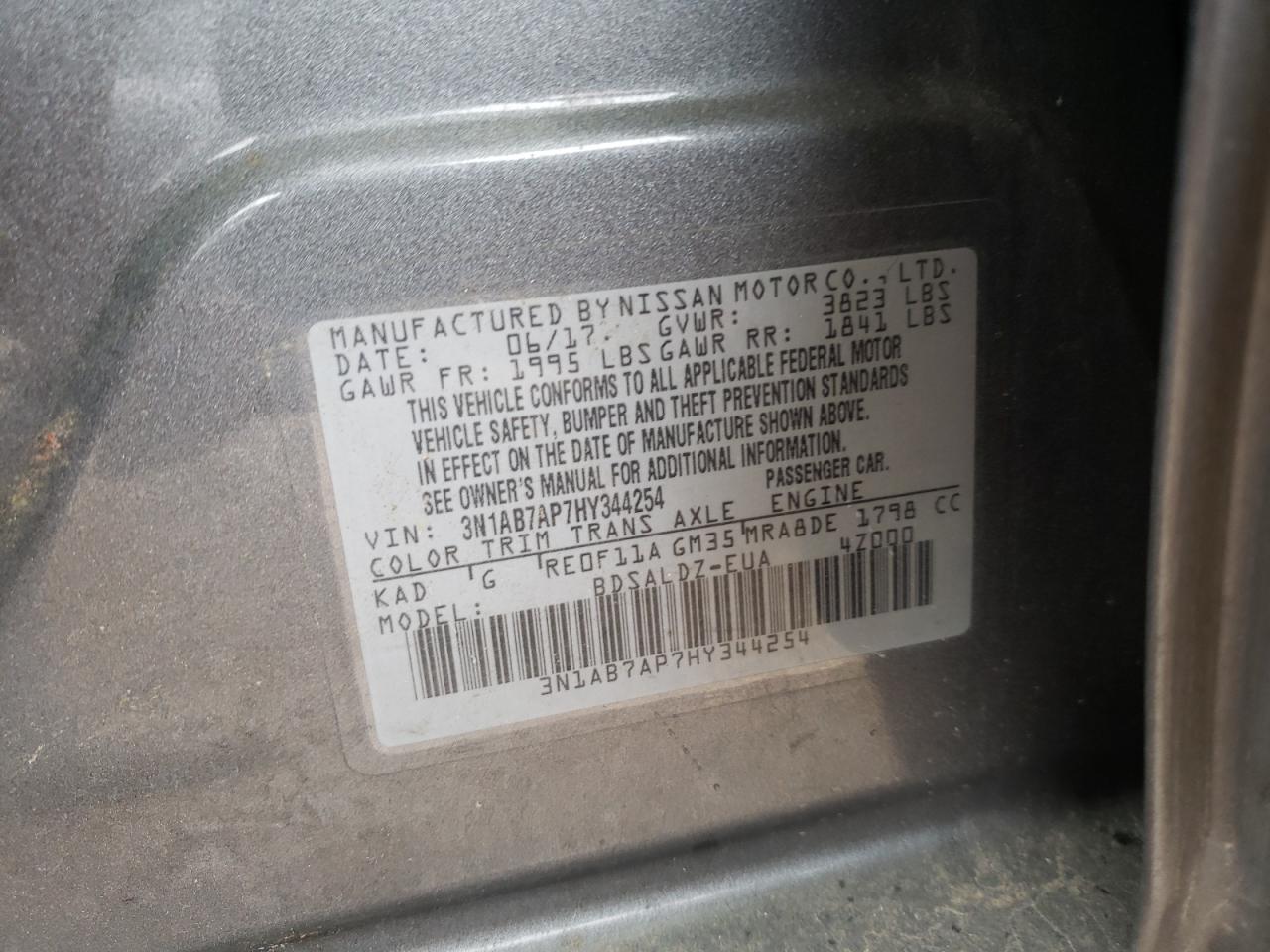 Photo 11 VIN: 3N1AB7AP7HY344254 - NISSAN SENTRA 