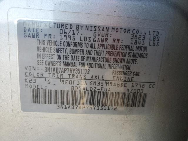 Photo 11 VIN: 3N1AB7AP7HY351172 - NISSAN SENTRA 