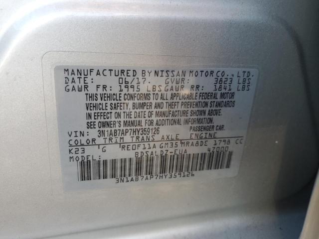 Photo 11 VIN: 3N1AB7AP7HY359126 - NISSAN SENTRA S 