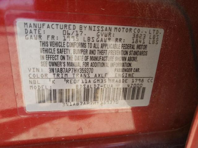 Photo 9 VIN: 3N1AB7AP7HY359370 - NISSAN SENTRA S 