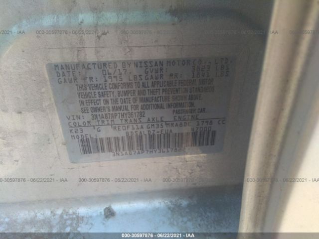 Photo 8 VIN: 3N1AB7AP7HY361782 - NISSAN SENTRA 