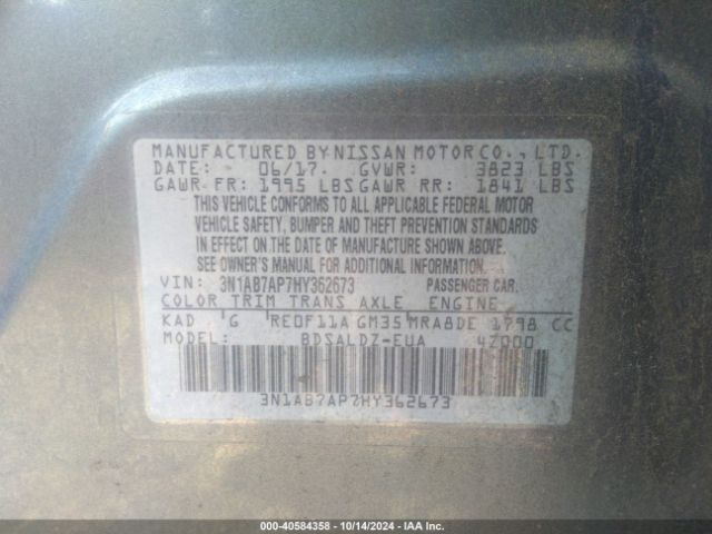 Photo 8 VIN: 3N1AB7AP7HY362673 - NISSAN SENTRA 