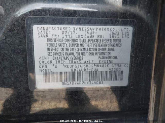 Photo 8 VIN: 3N1AB7AP7HY364083 - NISSAN SENTRA 