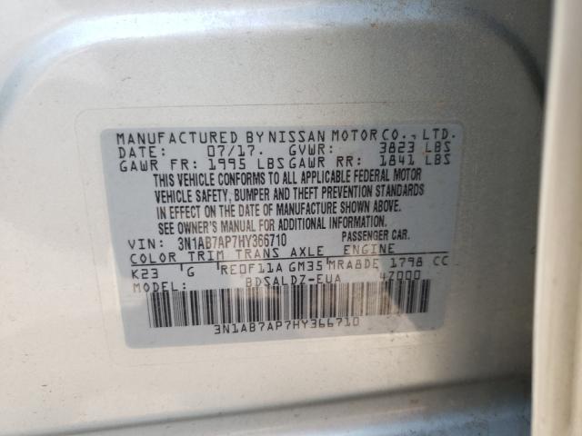 Photo 9 VIN: 3N1AB7AP7HY366710 - NISSAN SENTRA S 