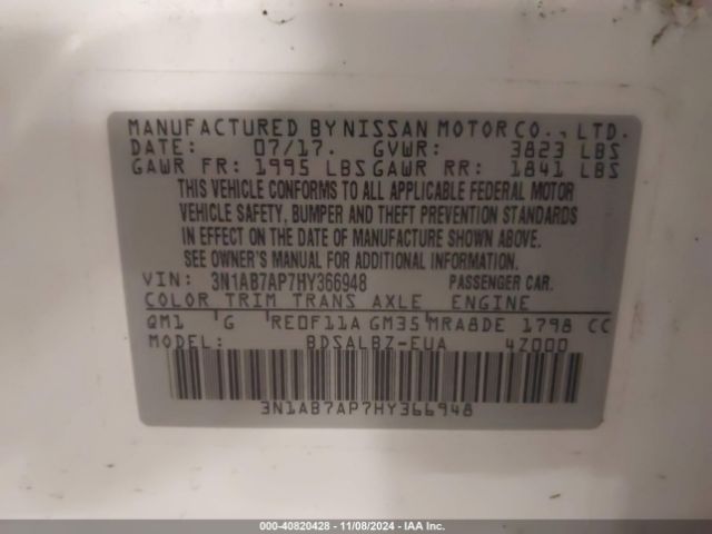 Photo 8 VIN: 3N1AB7AP7HY366948 - NISSAN SENTRA 