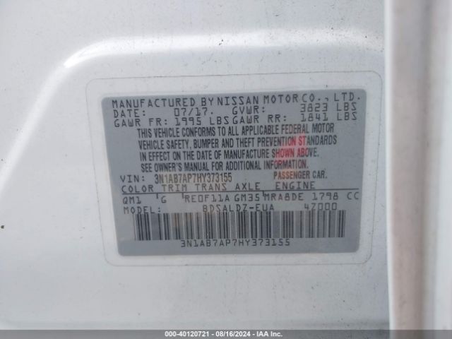 Photo 8 VIN: 3N1AB7AP7HY373155 - NISSAN SENTRA 