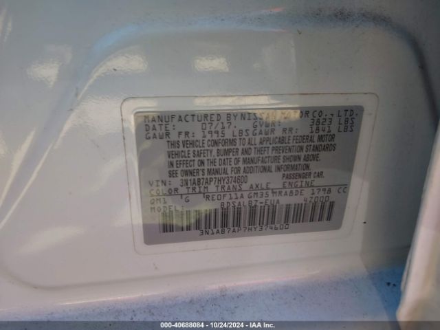 Photo 8 VIN: 3N1AB7AP7HY374600 - NISSAN SENTRA 