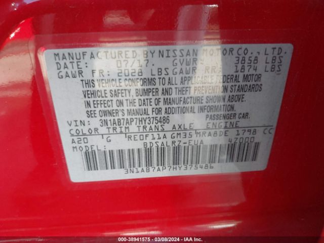 Photo 8 VIN: 3N1AB7AP7HY375486 - NISSAN SENTRA 