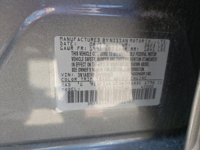 Photo 9 VIN: 3N1AB7AP7HY385905 - NISSAN SENTRA S 