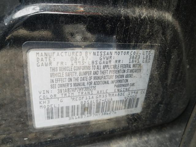 Photo 9 VIN: 3N1AB7AP7HY386276 - NISSAN SENTRA S 