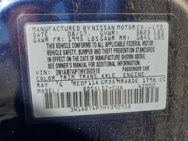 Photo 11 VIN: 3N1AB7AP7HY392918 - NISSAN SENTRA S 