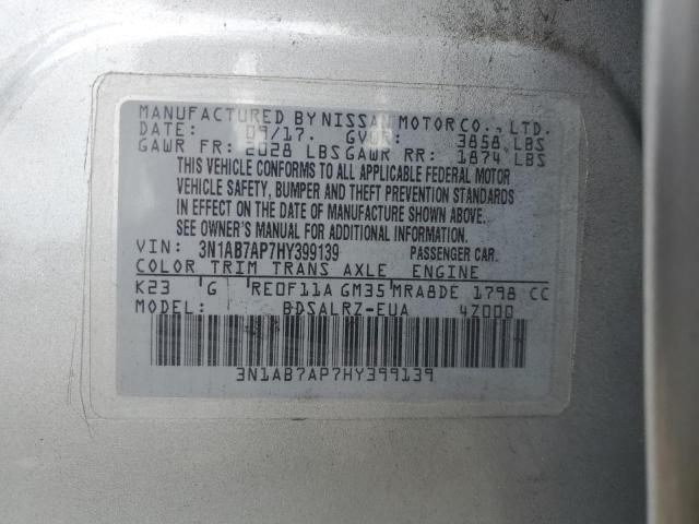 Photo 11 VIN: 3N1AB7AP7HY399139 - NISSAN SENTRA S 