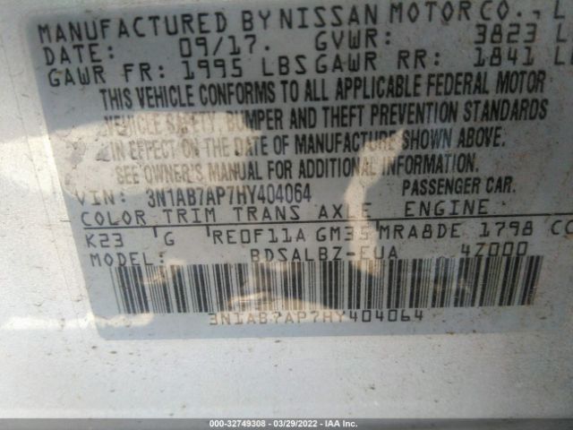 Photo 8 VIN: 3N1AB7AP7HY404064 - NISSAN SENTRA 