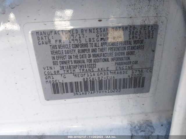 Photo 8 VIN: 3N1AB7AP7HY410222 - NISSAN SENTRA 