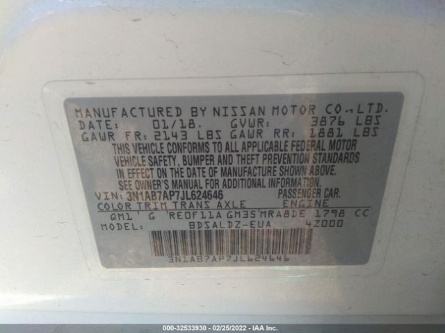 Photo 8 VIN: 3N1AB7AP7JL624646 - NISSAN SENTRA 