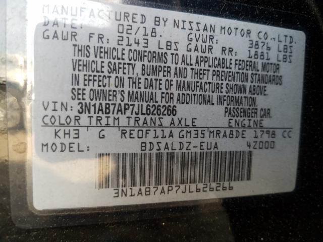 Photo 9 VIN: 3N1AB7AP7JL626266 - NISSAN SENTRA S 