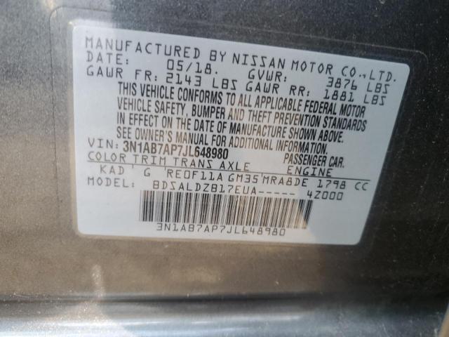 Photo 9 VIN: 3N1AB7AP7JL648980 - NISSAN SENTRA S 