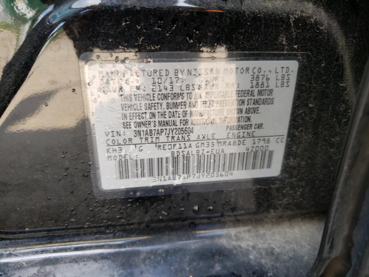 Photo 11 VIN: 3N1AB7AP7JY205604 - NISSAN SENTRA 