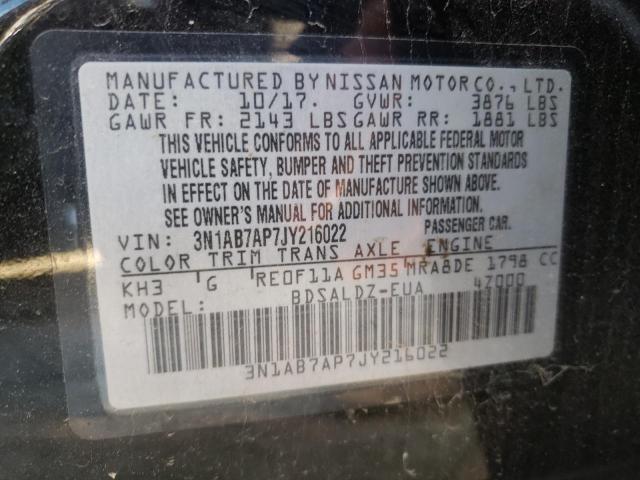 Photo 9 VIN: 3N1AB7AP7JY216022 - NISSAN SENTRA S 