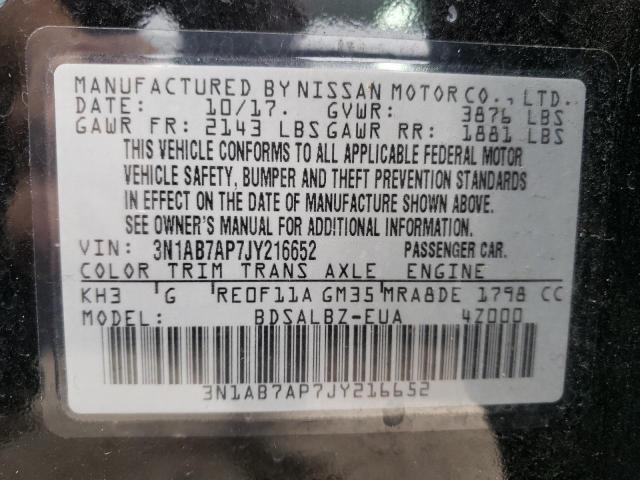 Photo 9 VIN: 3N1AB7AP7JY216652 - NISSAN SENTRA S 