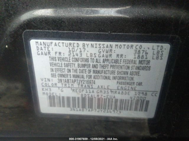 Photo 8 VIN: 3N1AB7AP7JY216974 - NISSAN SENTRA 