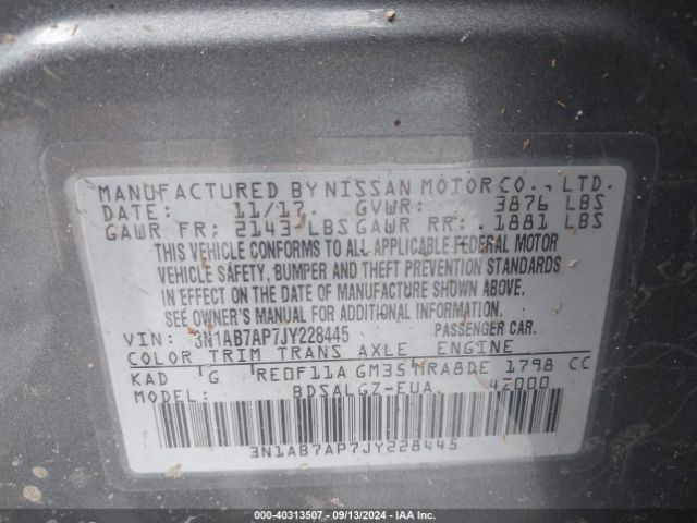 Photo 8 VIN: 3N1AB7AP7JY228445 - NISSAN SENTRA 