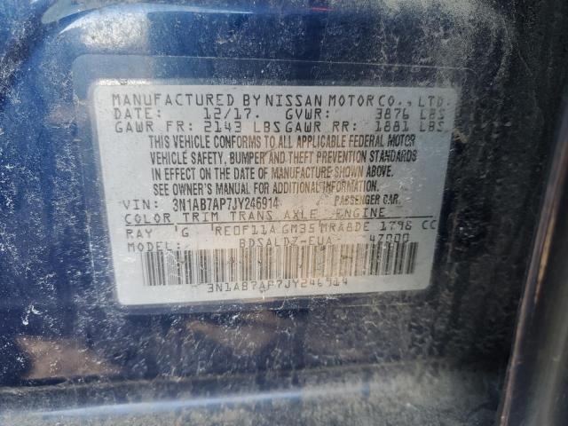 Photo 11 VIN: 3N1AB7AP7JY246914 - NISSAN SENTRA S 