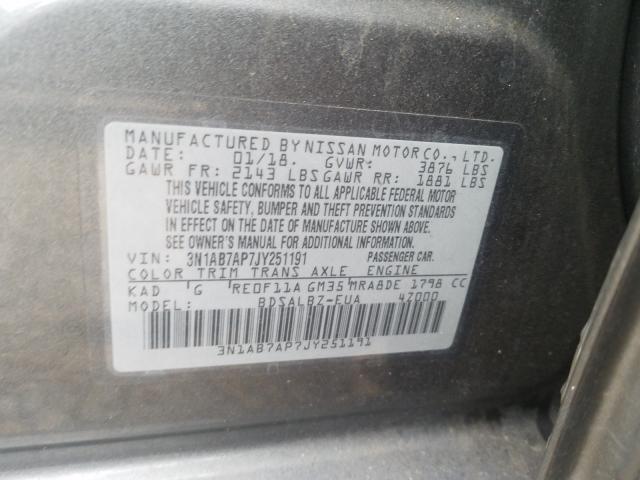 Photo 9 VIN: 3N1AB7AP7JY251191 - NISSAN SENTRA S 