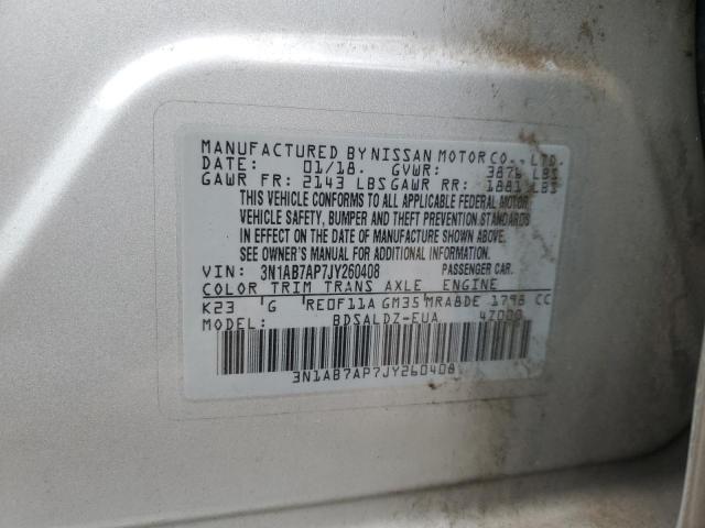 Photo 12 VIN: 3N1AB7AP7JY260408 - NISSAN SENTRA S 