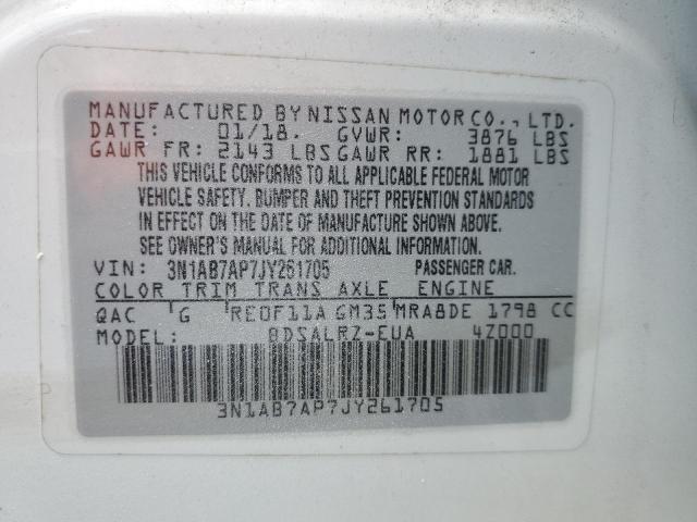 Photo 12 VIN: 3N1AB7AP7JY261705 - NISSAN SENTRA S 