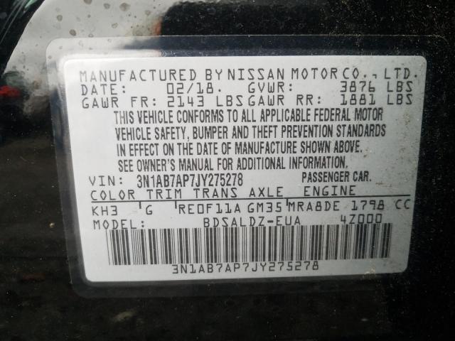 Photo 9 VIN: 3N1AB7AP7JY275278 - NISSAN SENTRA 