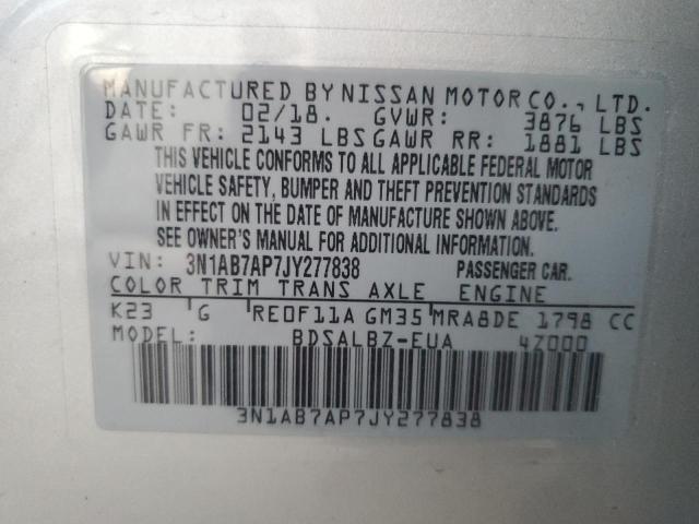 Photo 11 VIN: 3N1AB7AP7JY277838 - NISSAN SENTRA 