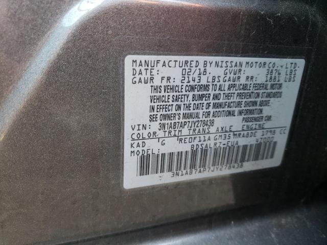 Photo 11 VIN: 3N1AB7AP7JY278438 - NISSAN SENTRA S 