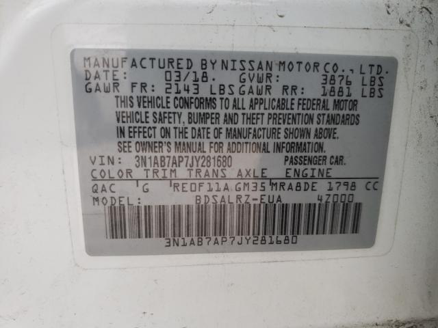 Photo 9 VIN: 3N1AB7AP7JY281680 - NISSAN SENTRA S 