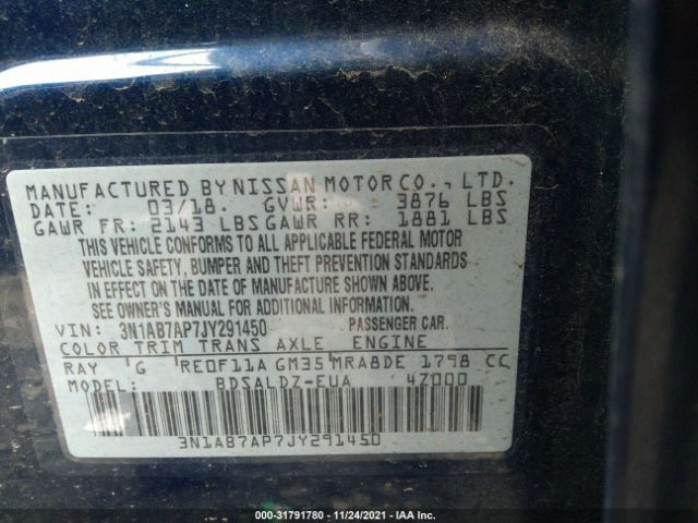 Photo 8 VIN: 3N1AB7AP7JY291450 - NISSAN SENTRA 