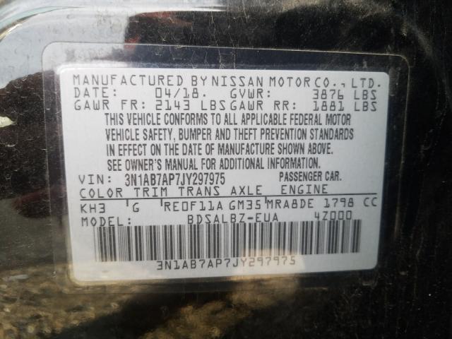 Photo 9 VIN: 3N1AB7AP7JY297975 - NISSAN SENTRA S 