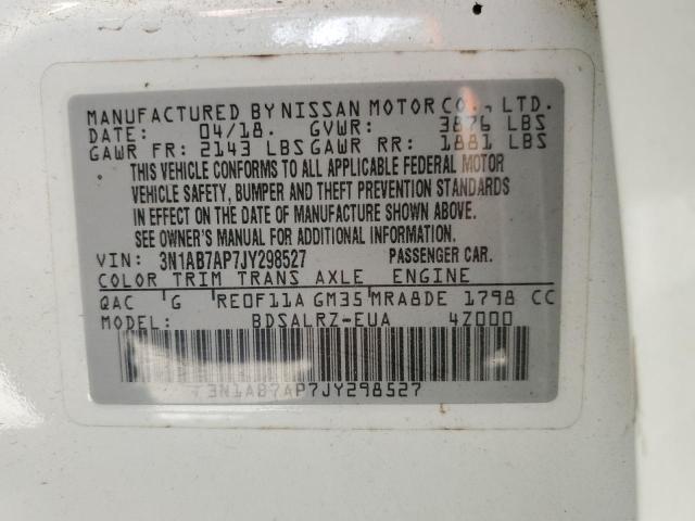 Photo 9 VIN: 3N1AB7AP7JY298527 - NISSAN SENTRA S 