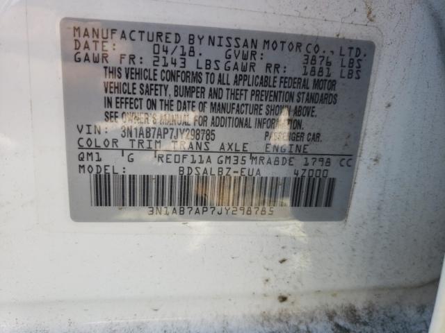 Photo 9 VIN: 3N1AB7AP7JY298785 - NISSAN SENTRA S 