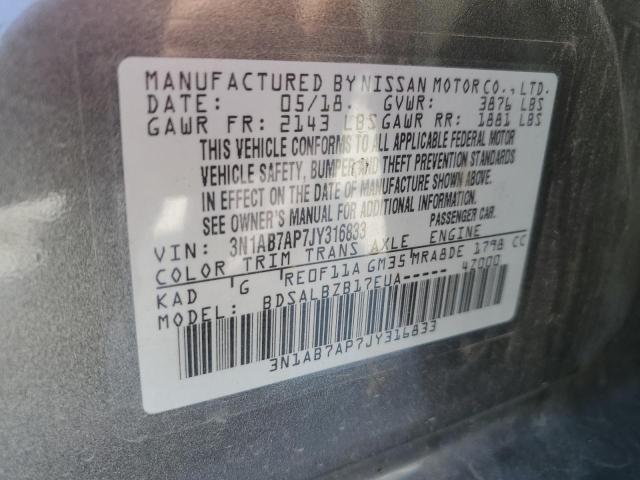 Photo 11 VIN: 3N1AB7AP7JY316833 - NISSAN SENTRA S 