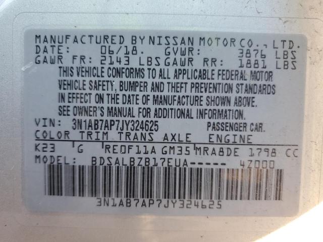 Photo 11 VIN: 3N1AB7AP7JY324625 - NISSAN SENTRA 