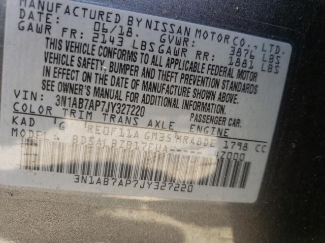 Photo 9 VIN: 3N1AB7AP7JY327220 - NISSAN SENTRA S 