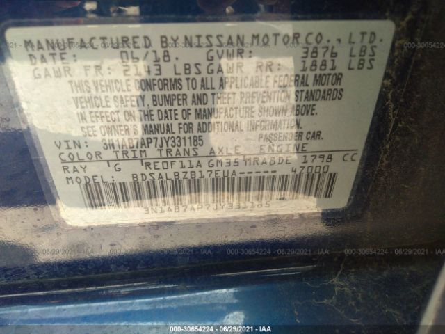 Photo 8 VIN: 3N1AB7AP7JY331185 - NISSAN SENTRA 