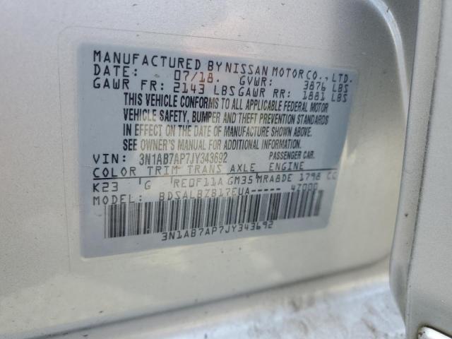 Photo 12 VIN: 3N1AB7AP7JY343692 - NISSAN SENTRA S 